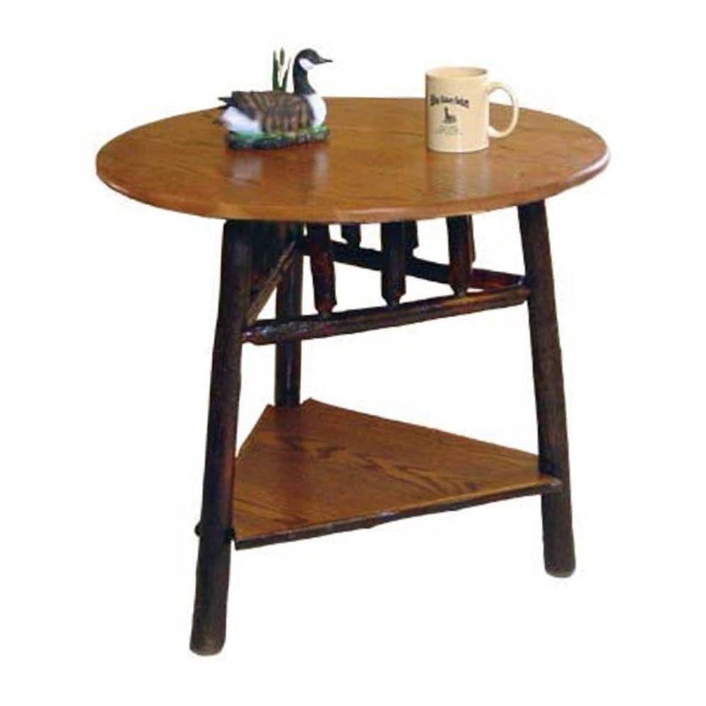 22" Round End Table With Shelf