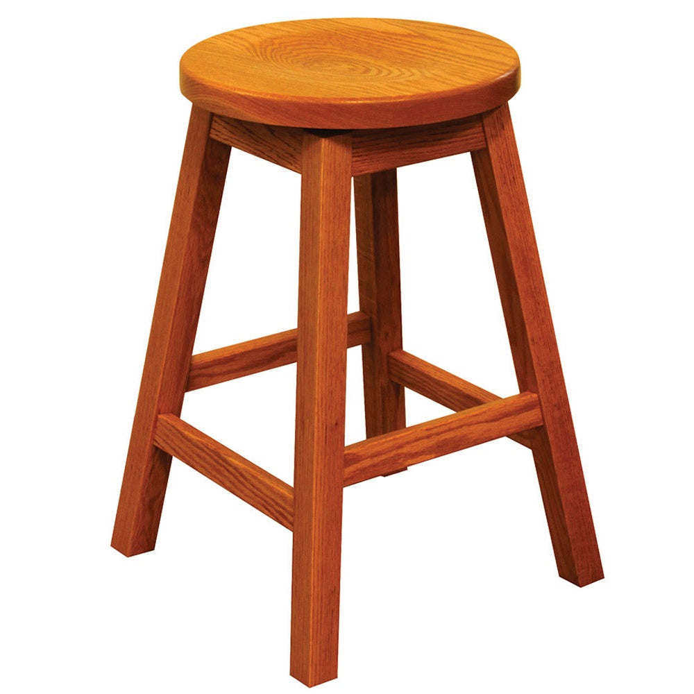 24" Mission Bar Stool w/ Round Swivel Seat
