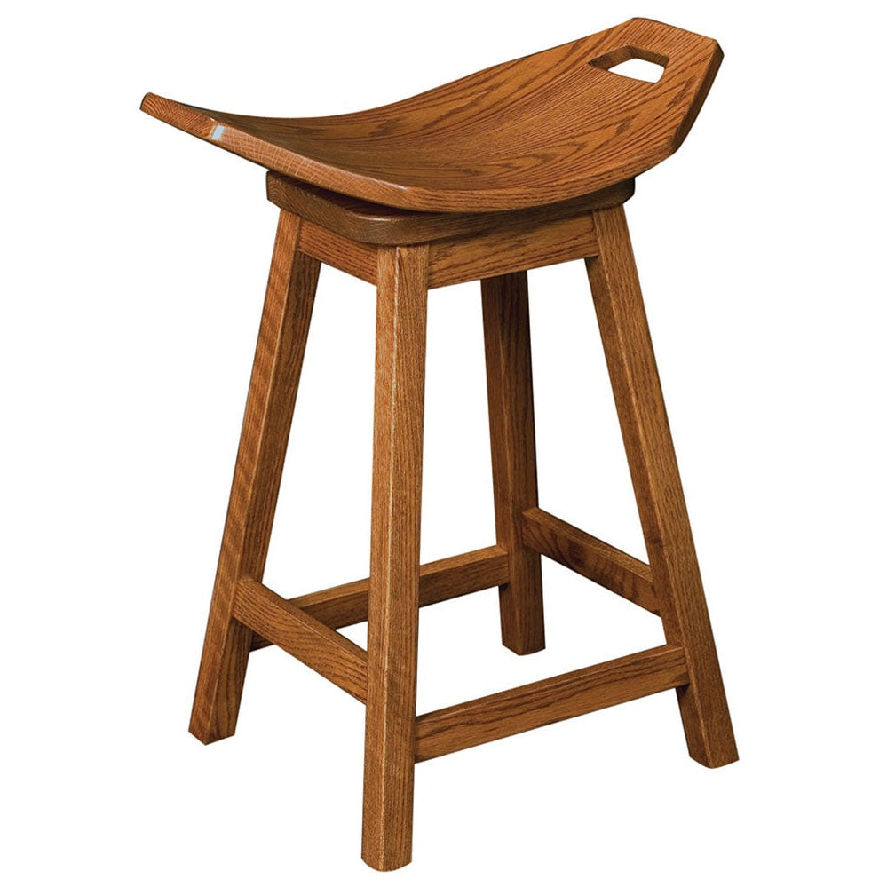 24" Mission Swivel Saddle Bar Stool