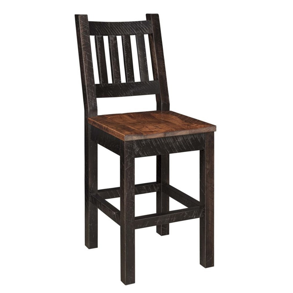 24" Roughcut Maplewood Bar Stool With Back