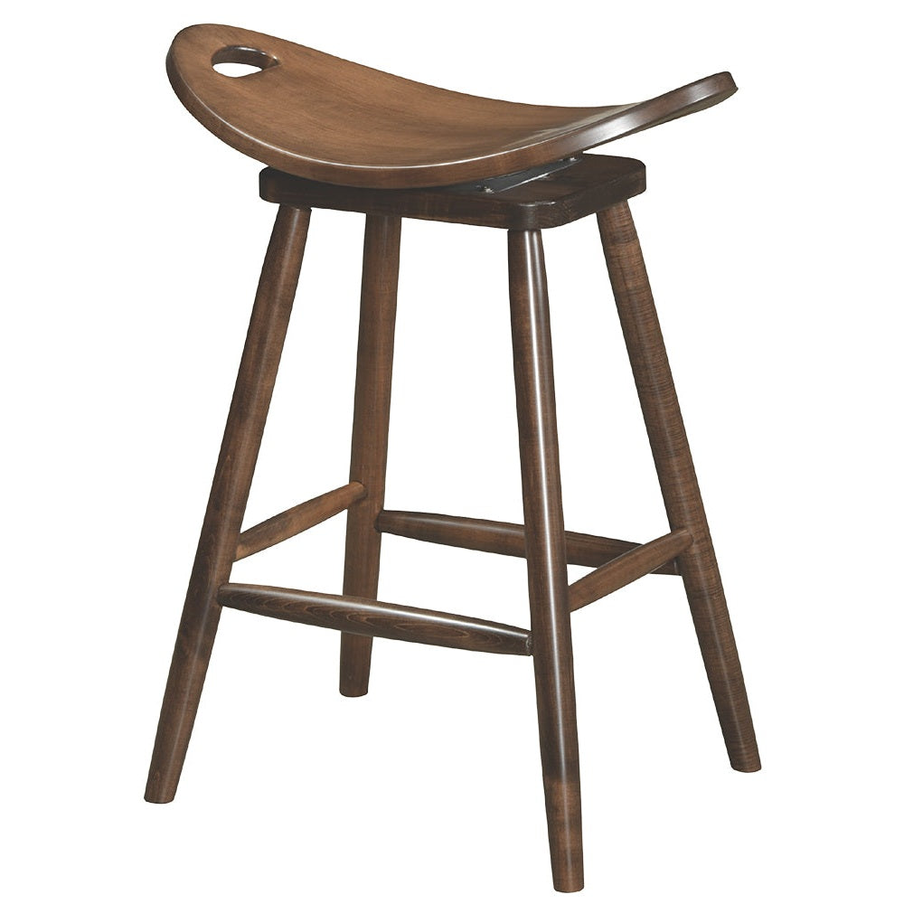 24" Swivel Saddle Bar Stool Wiht Plain Legs