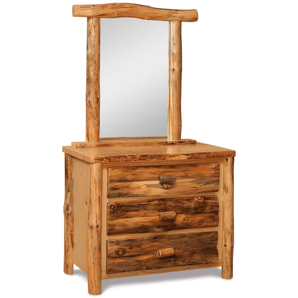3 Drawer Dresser with Mirror - Rustic Pine