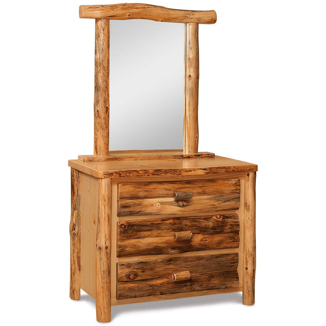 3 Drawer Dresser with Mirror - Rustic Pine