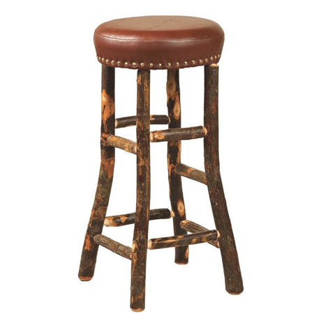 30" Hoosier Bar Stool With Leather Seat