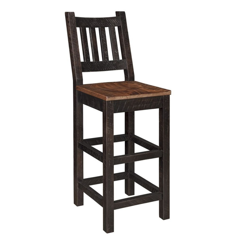 30" Roughcut Maplewood Bar Stool With Back