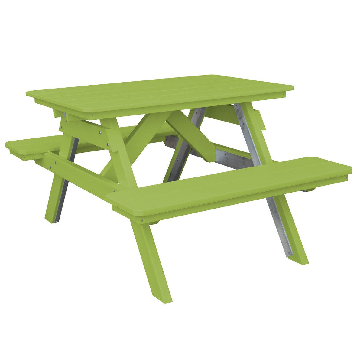 4' Picnic Table With Attached Benches