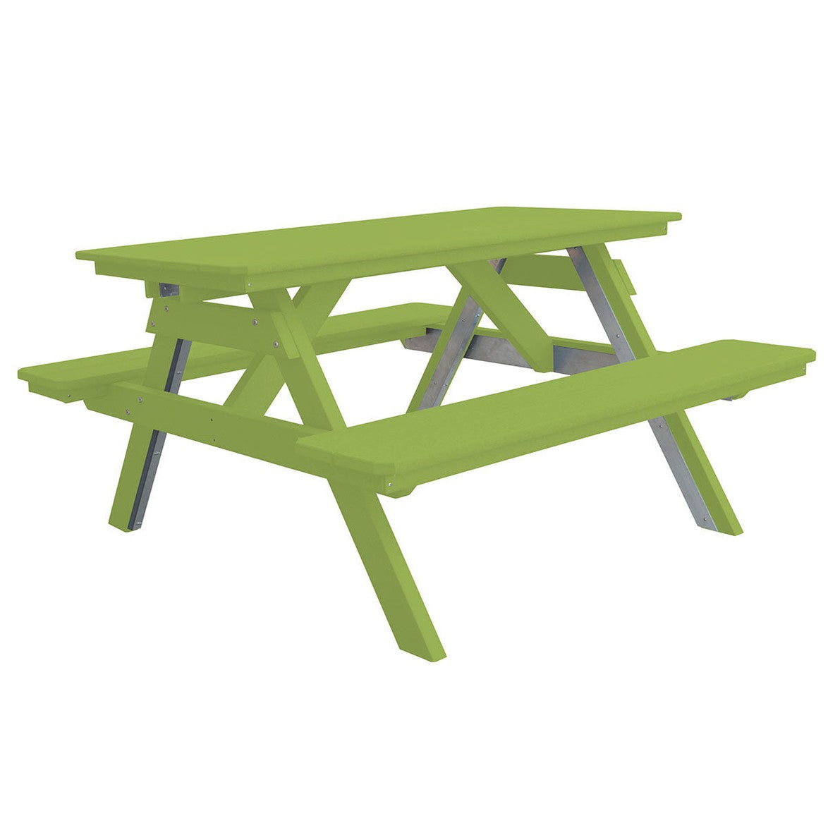 5' Picnic Table With Attached Benches