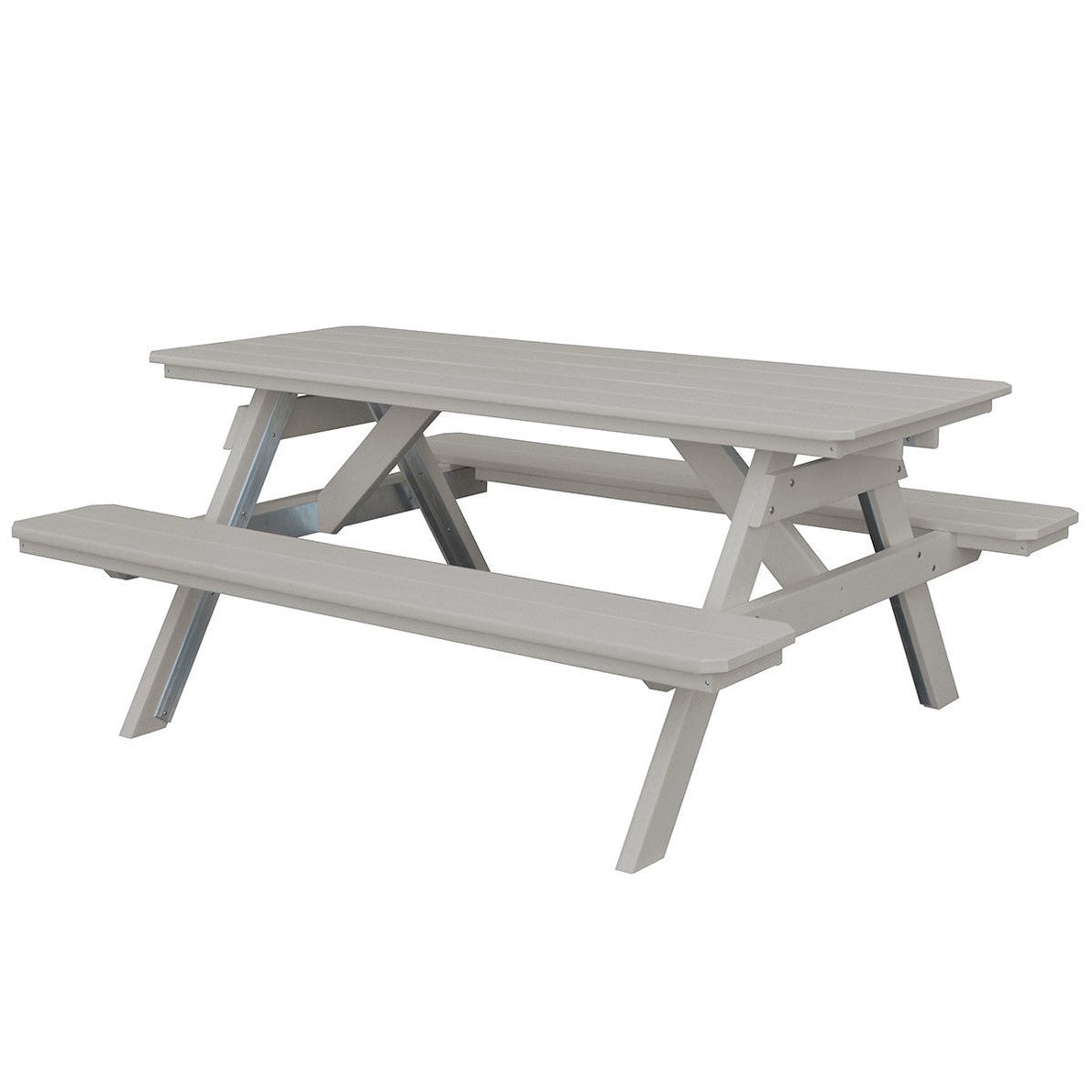 6' Picnic Table With Attached Benches