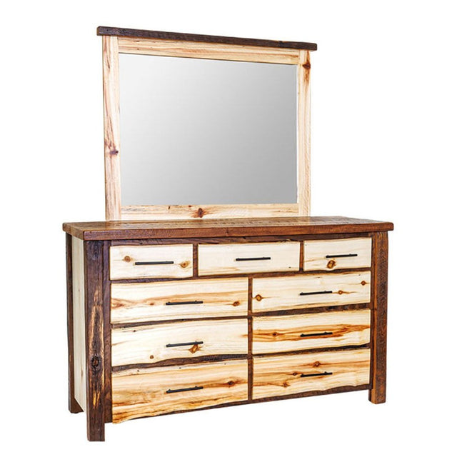 Aspen/Barnwood 9 Drawer Dresser