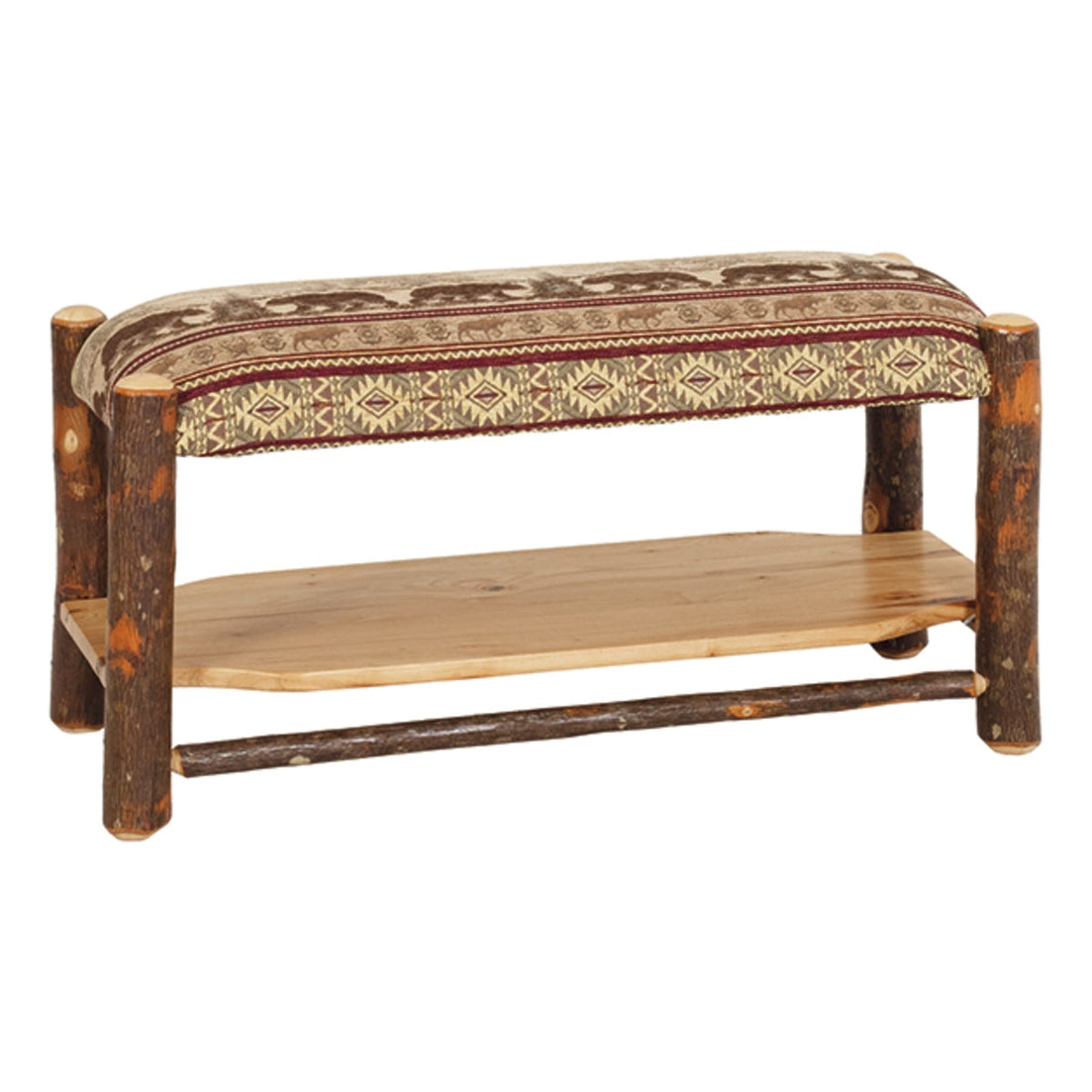 Plain Bench with Shelf