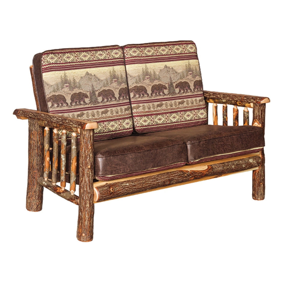 Love Seat with Wood Arms