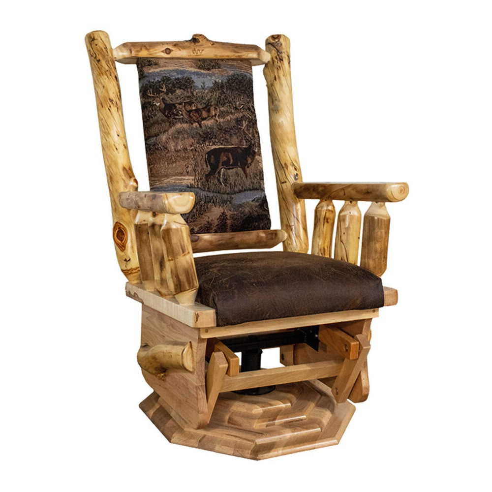 Colorado Aspen Straight Back Swivel Glider