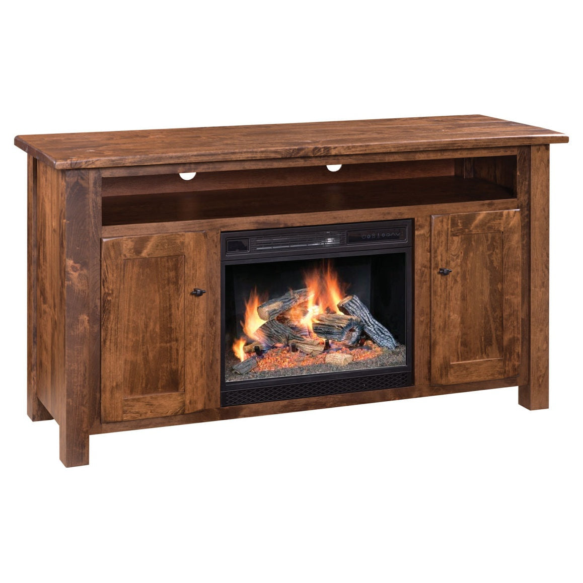 Barn Floor Fireplace TV Stand