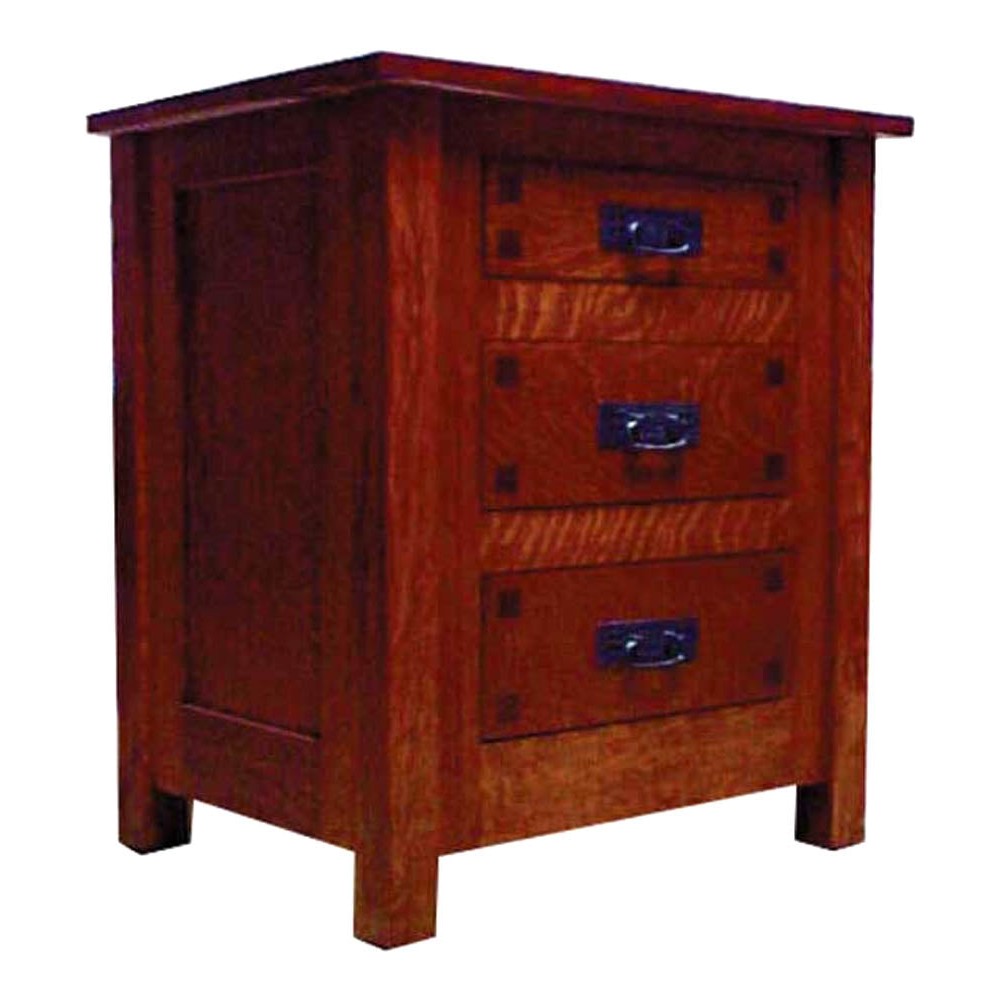 Century Mission 3 Drawer Nightstand