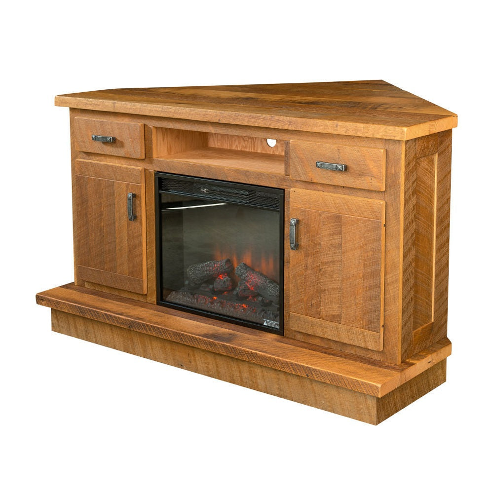 Corner Media Center with Fireplace Insert