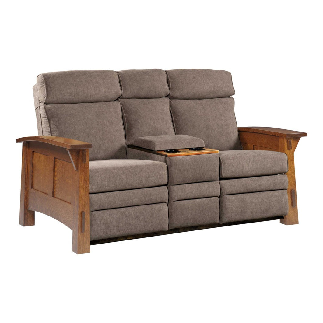 Country Shaker Center Console Recliner Love Seat