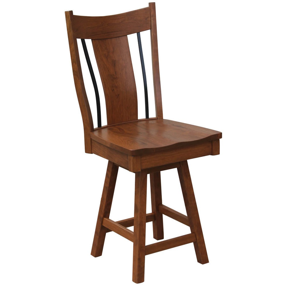 Eagle 24" Swivel Bar Chair With Wrought Iron