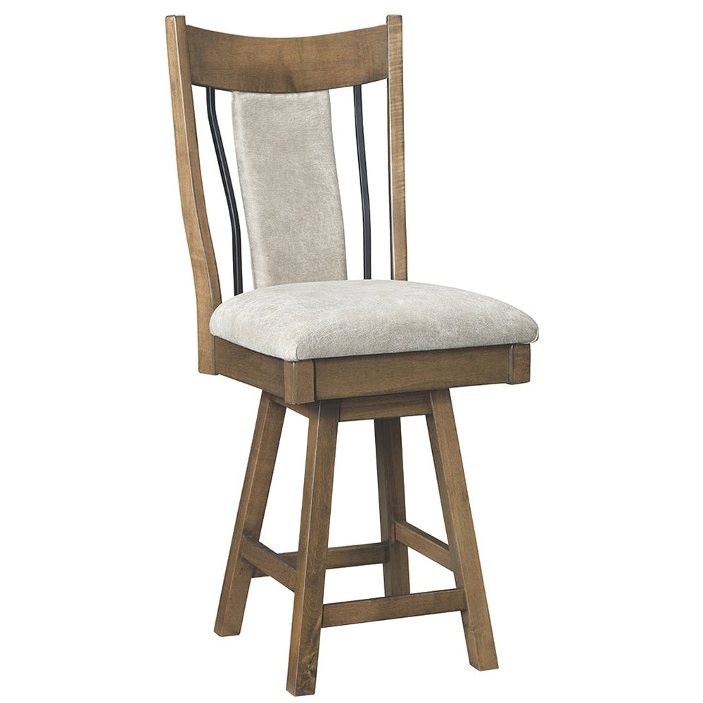 Eagle 24" Swivel Barchair With Wrought Iron