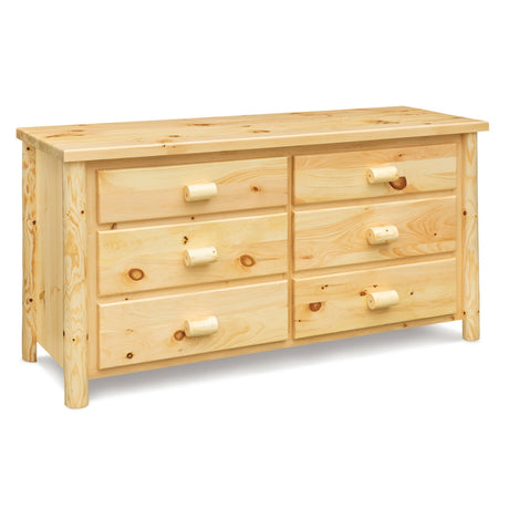 Econo 6 Drawer Dresser - Plain Pine