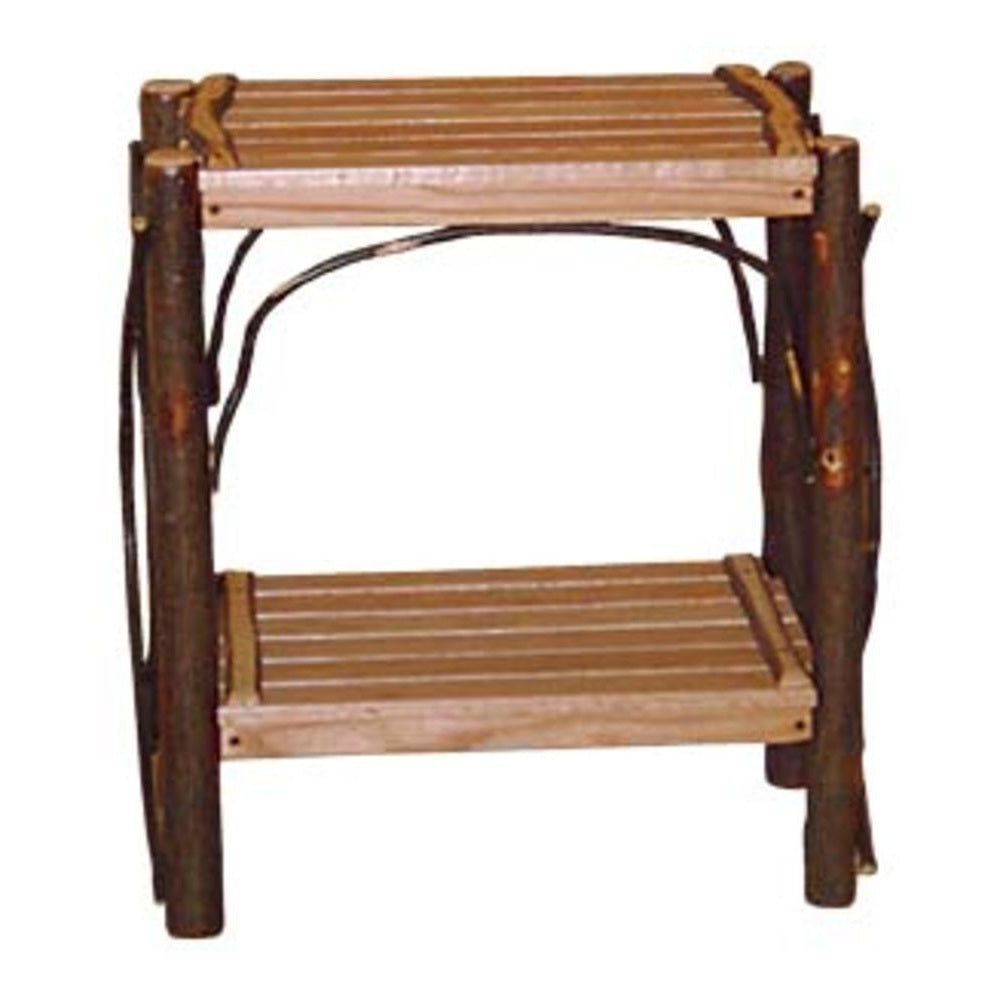 End Table With Slatted Shelves