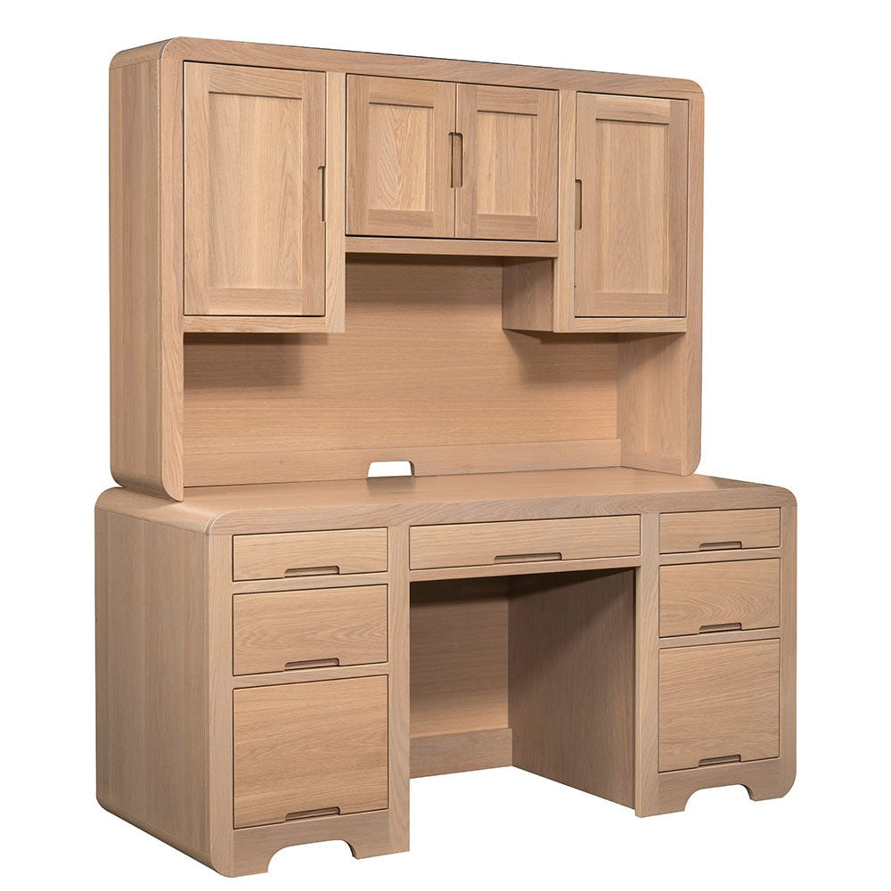 Europa Double Pedestal Desk With Hutch