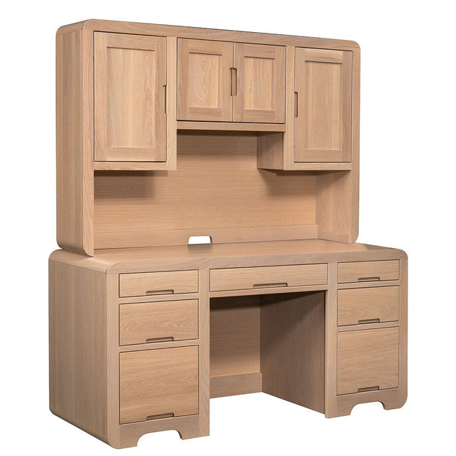 Europa Double Pedestal Desk With Hutch