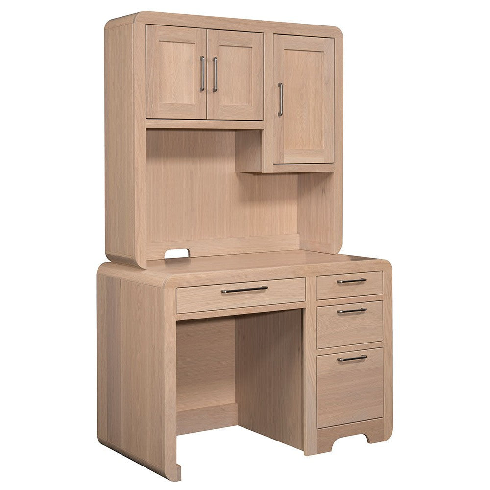 Europa Single Pedestal Desk With Hutch