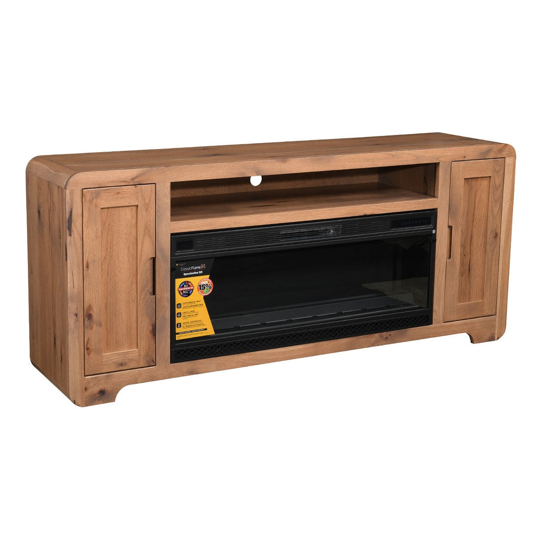 Europa TV Stand With Fireplace - 70"W