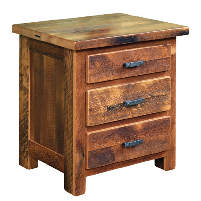 Farmhouse 3 Drawer Nightstand