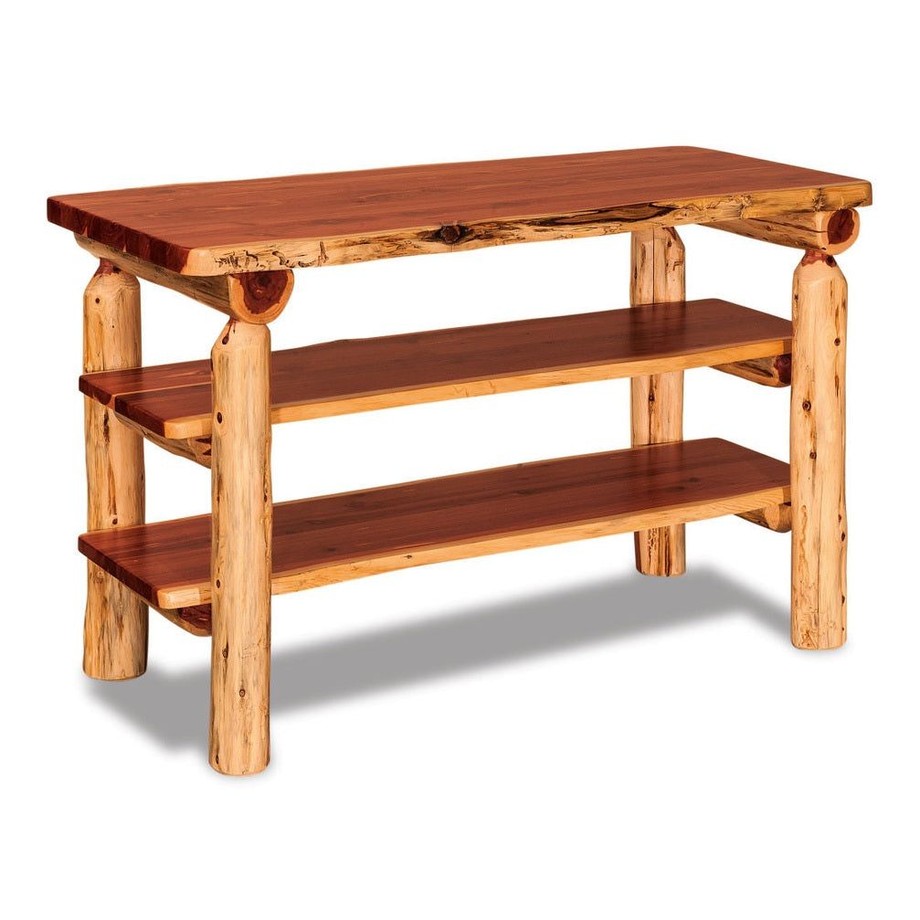 Flat Sofa Table with Shelves