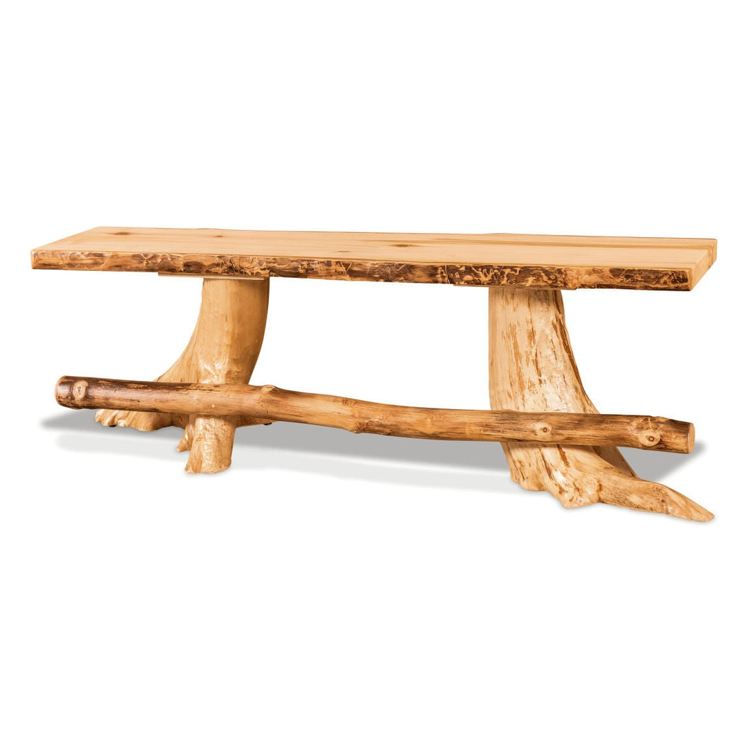 Flat Stump Bench with Footrest