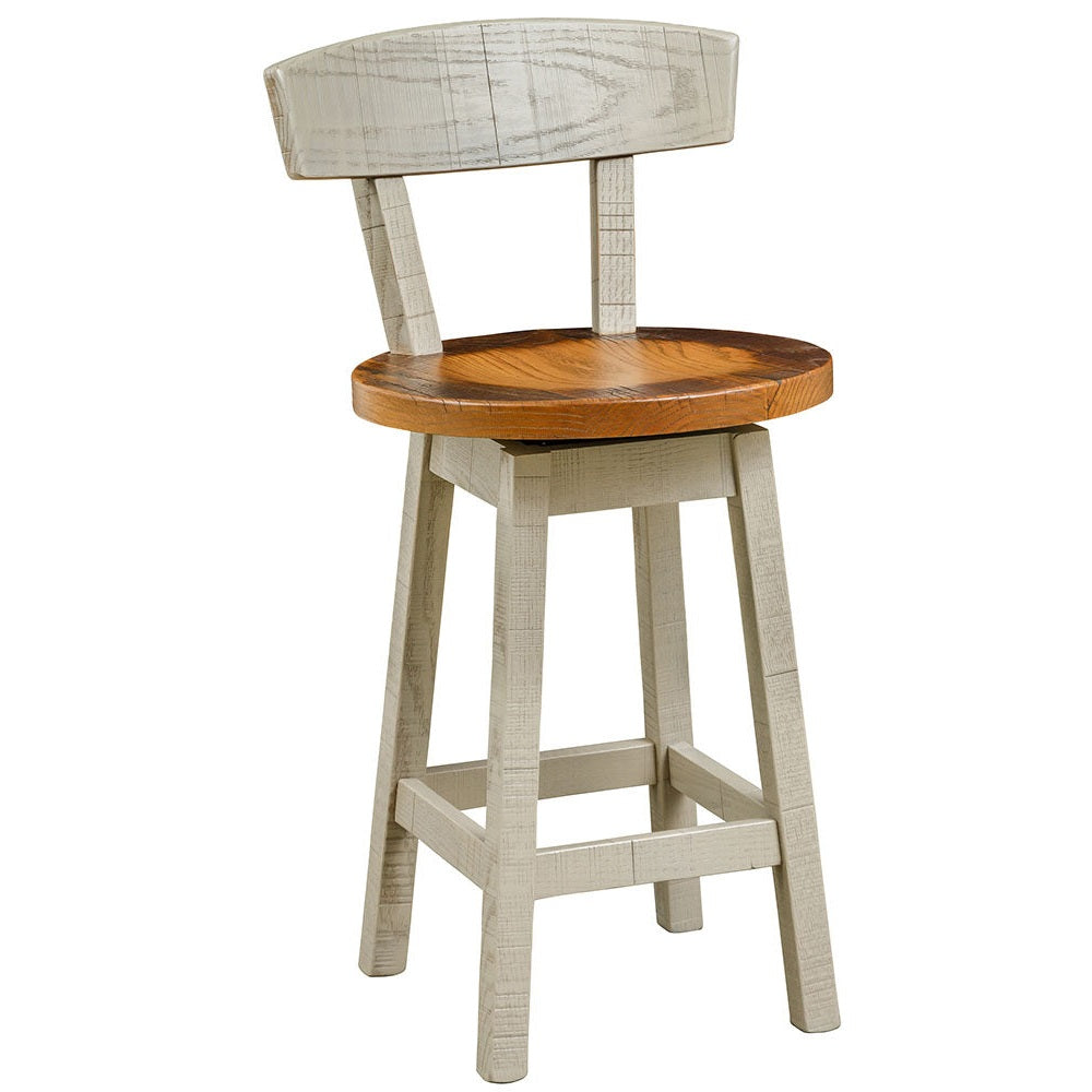 Greenville Swivel Stool with Back - Round