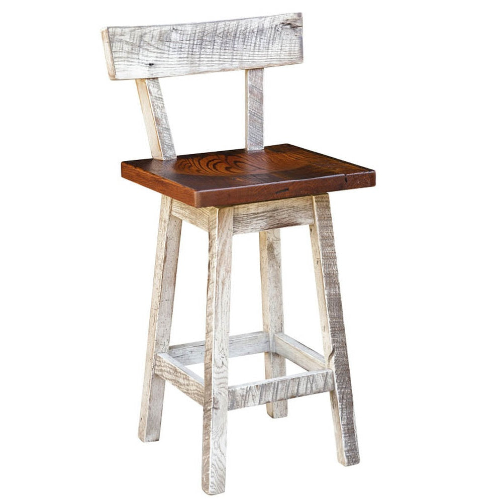 Greenville Swivel Stool with Back - Square