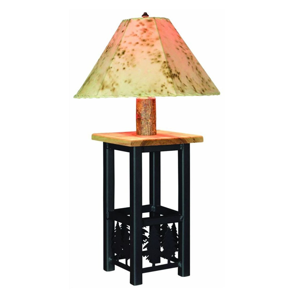 Ironwood Lamp With Lambskin Shade