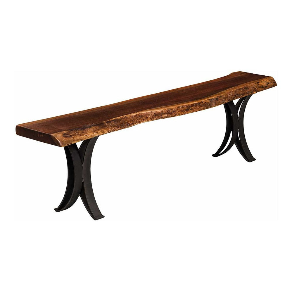 Live Edge Bench with Double Curved Base