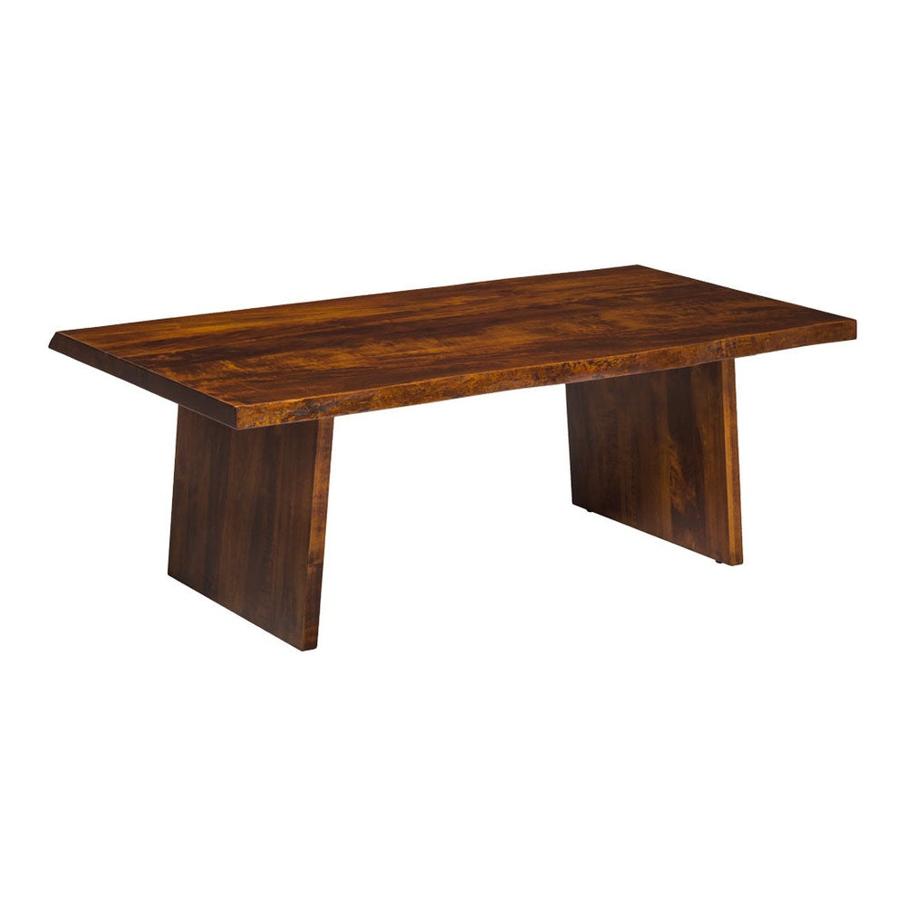 Live Edge Coffee Table with Angled Panel Base