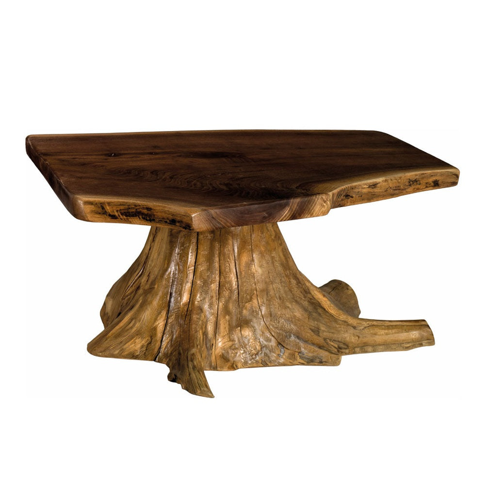 Live Edge Coffee Table with Stump Base