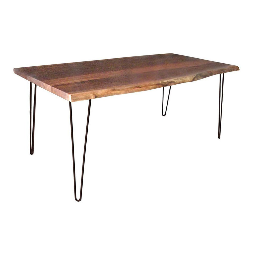 Live Edge Dining Table with Hairpin Base