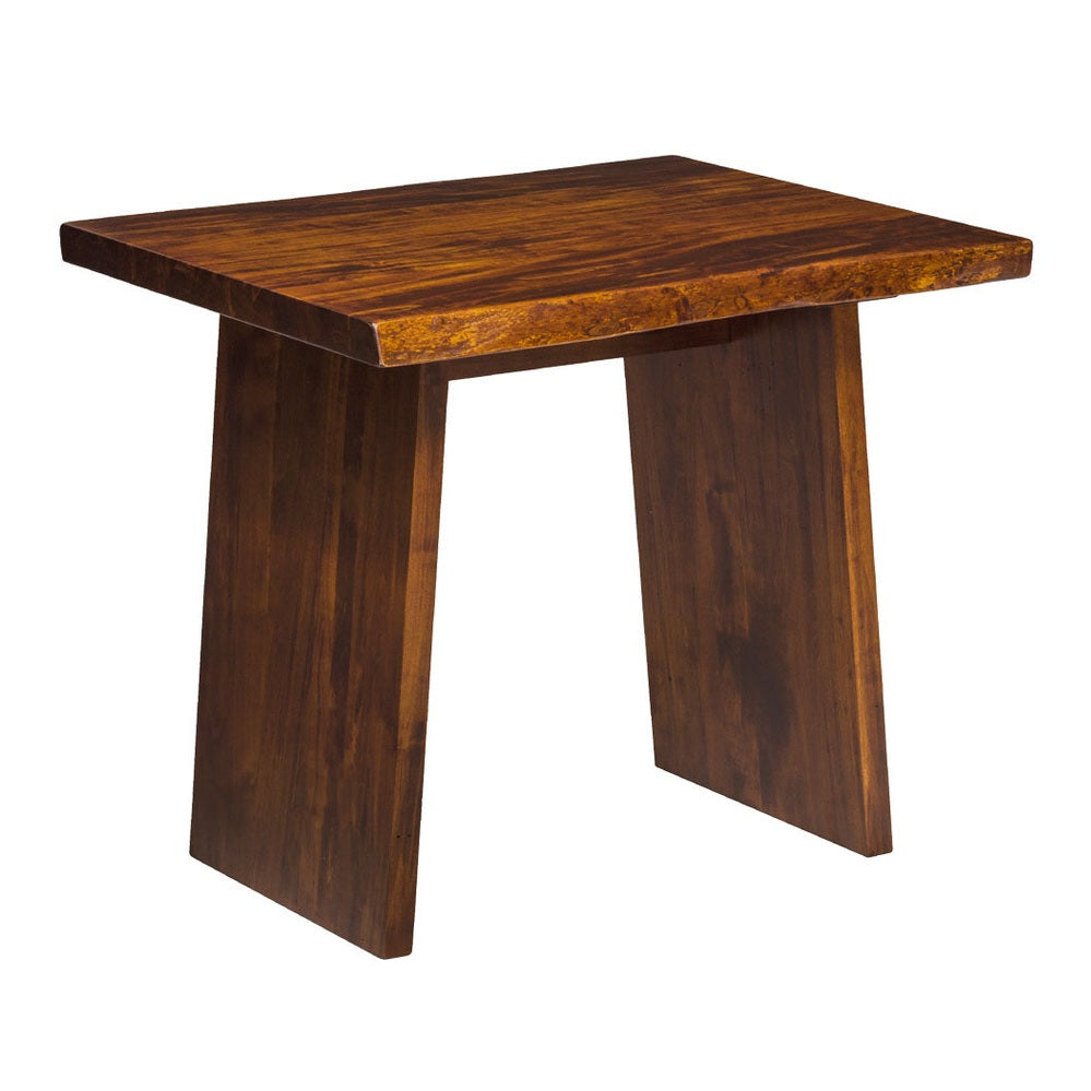 Live Edge End Table with Angled Panel Base