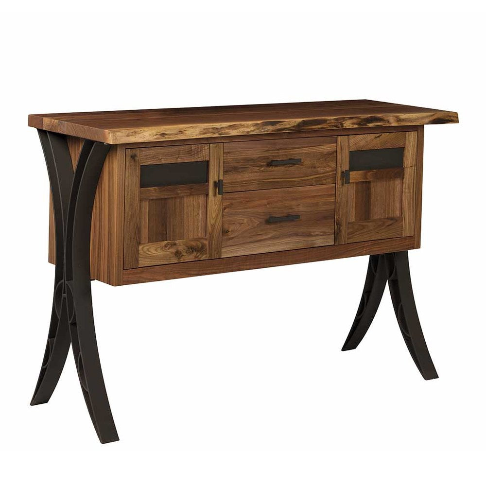 Live Edge Server with Double Curved Base