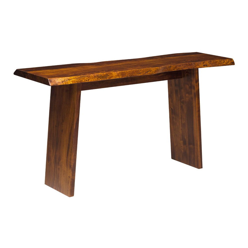 Live Edge Sofa Table with Angled Panel Base