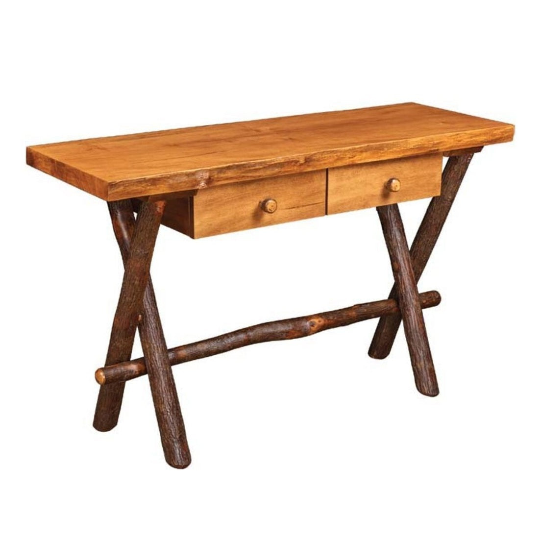 Millcreek Live Edge Sofa Table With Two Drawers