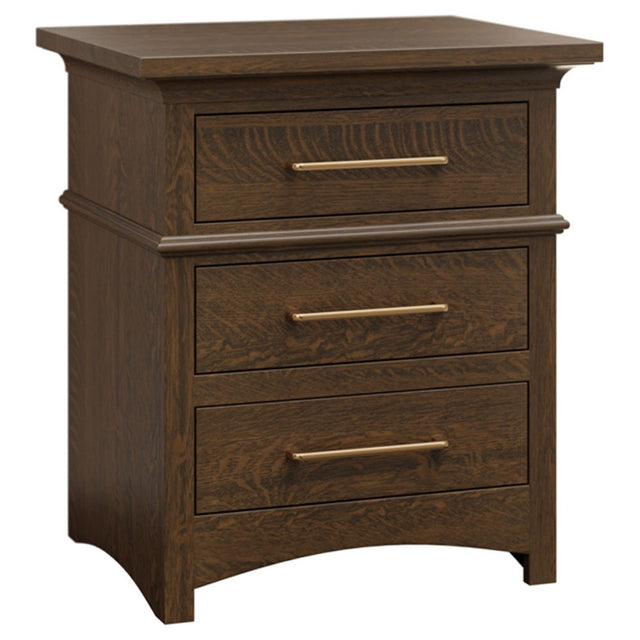 Old World 3 Drawer Nightstand