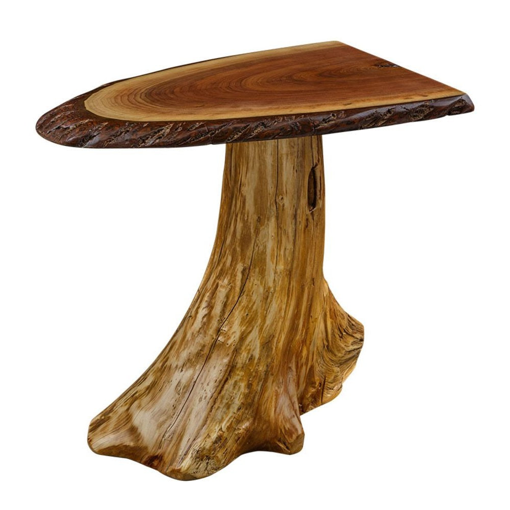 Oval Walnut Swamp Art End Table