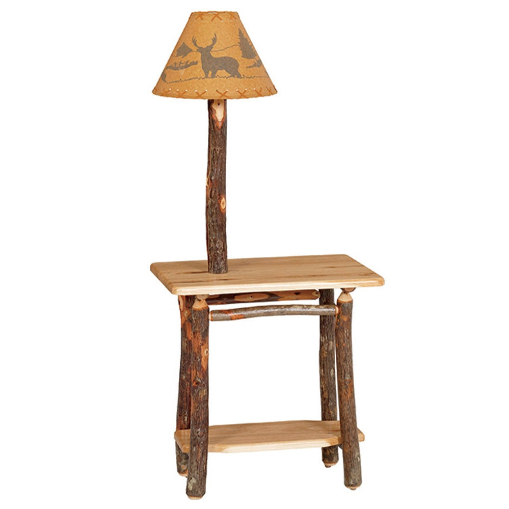 Rectangular End Table with Lamp