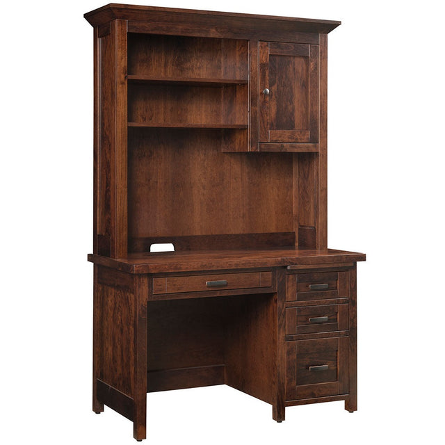 Sante Fe Single Pedestal Desk With Hutch
