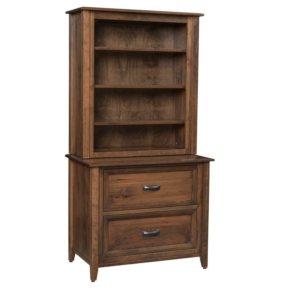 Ventura Lateral File Cabinet With Bookcase Top