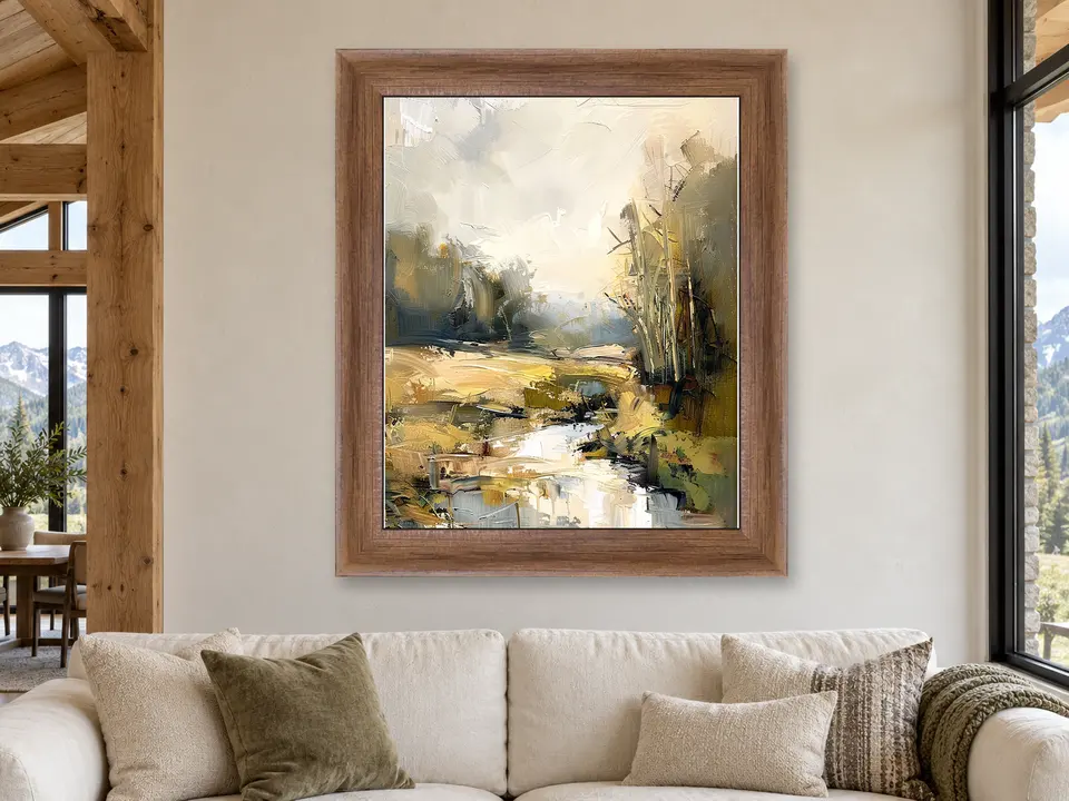 Enduring Wander Landscape Framed Wall Art framed on a wall
