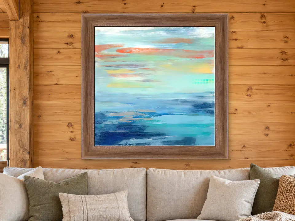 Peaceful Spirit Landscape Framed Wall Art framed on a wall