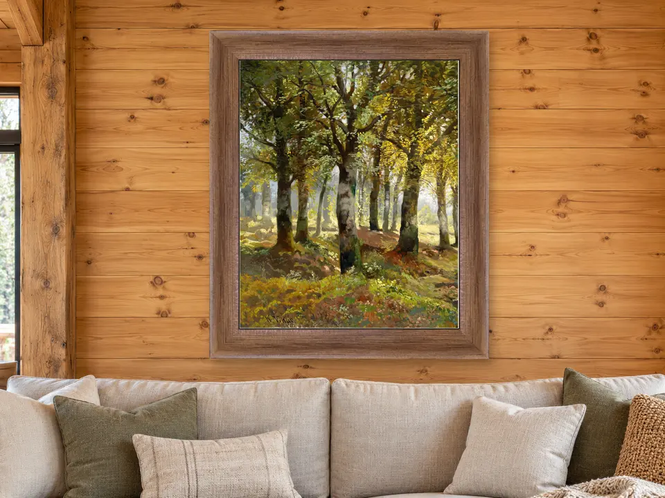 Hidden Keepsake Forest Landscape Framed Wall Art framed on a wall